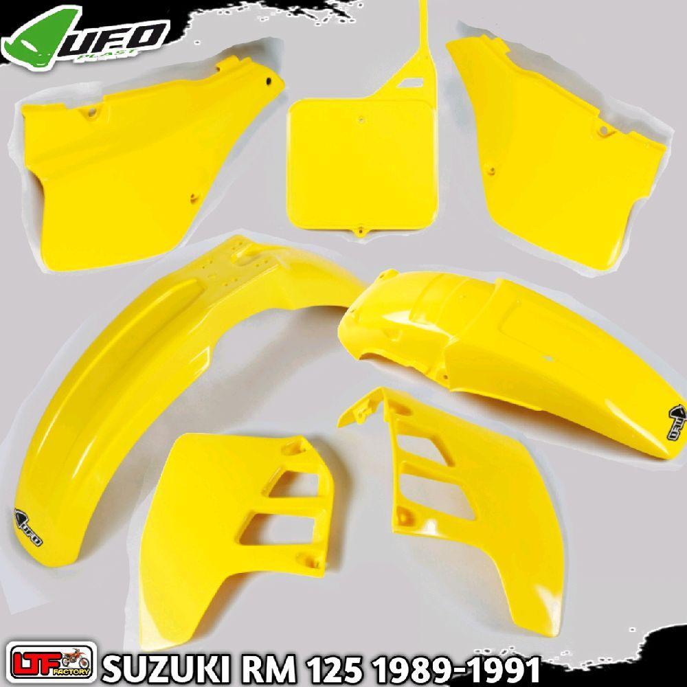 SUZUKI RM 125 1989 1900 1991 - UFO VINTAGE COMPLETE PLASTIK KIT - COVER BODY FULL SET ADVENTURE TRAI