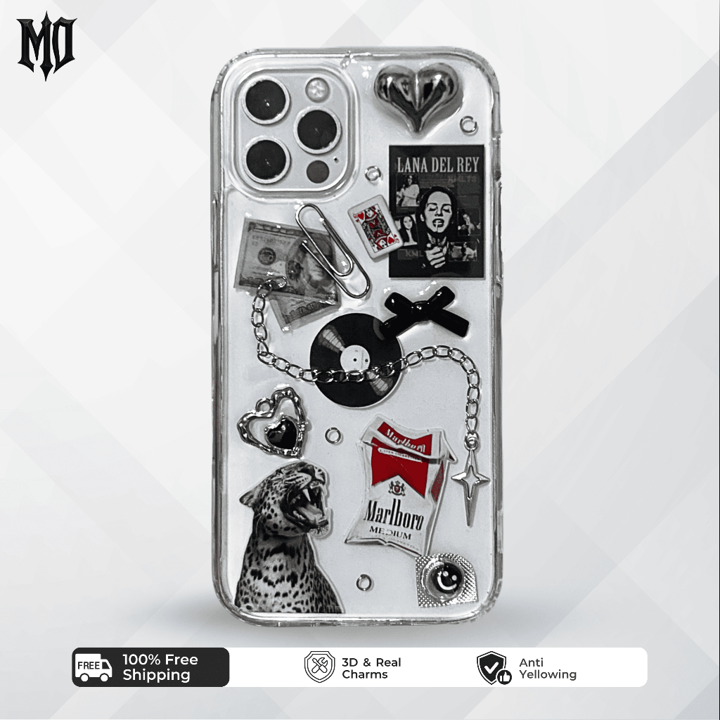 [morveil] Luxe - Lana leopard M4 CASE HP IPHONE ANDROID resin aesthetic keren gothic y2k skena junk