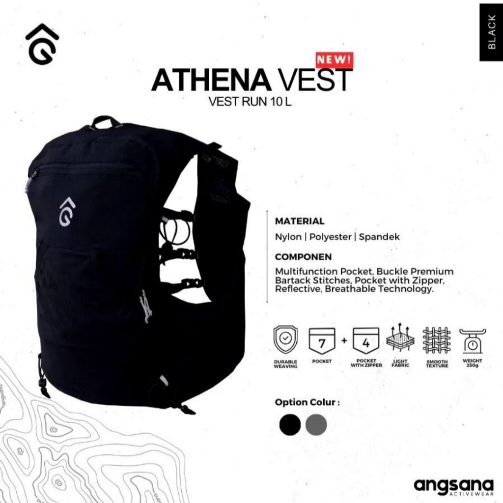 Angsana Athena vest trail run hydropack daypack 10liter