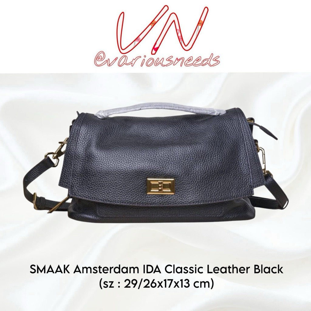 SMAAK Amsterdam IDA Classic Leather Black Bag Authentic / Original