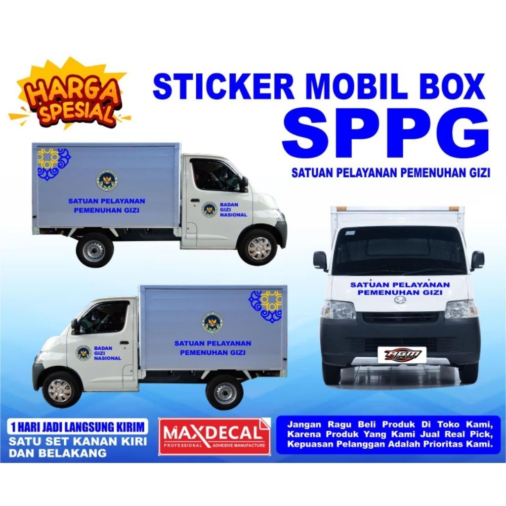 Sticker Mobil MBG Makan Bergizi Gratis Sticker BGN