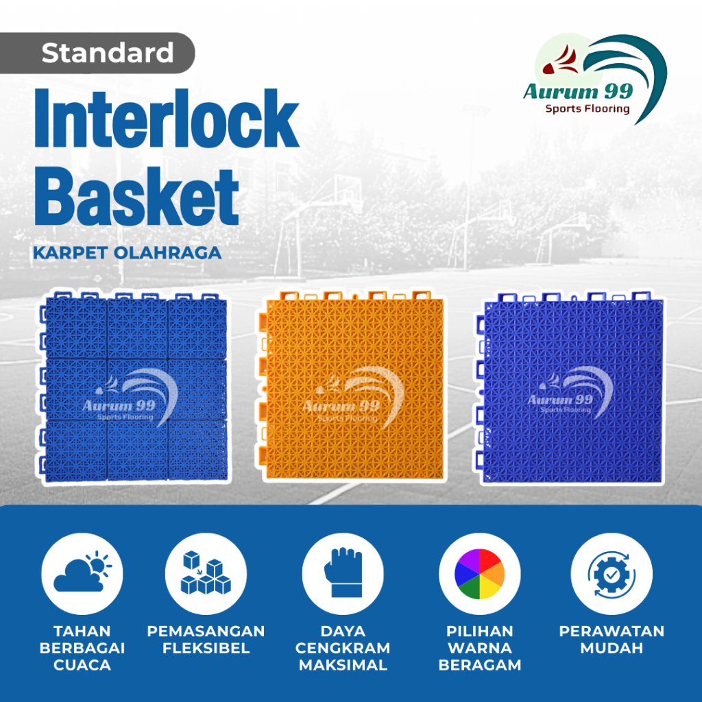 Interlock Basket Standard - Lantai Lapangan Basket | Karpet Lapangan Basket