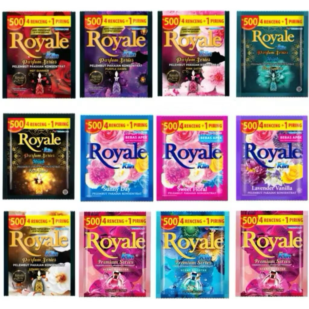 Paket 72 sachet/6 renceng Royal Pewangi Pakaian 500an