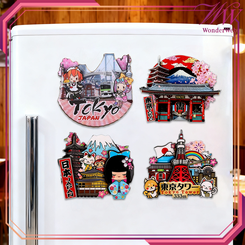 Magnet Kulkas Jepang Dekorasi Tempelan Kulkas Magnet Jepang Kimono Hiasan Kulkas Magnet Kekinian