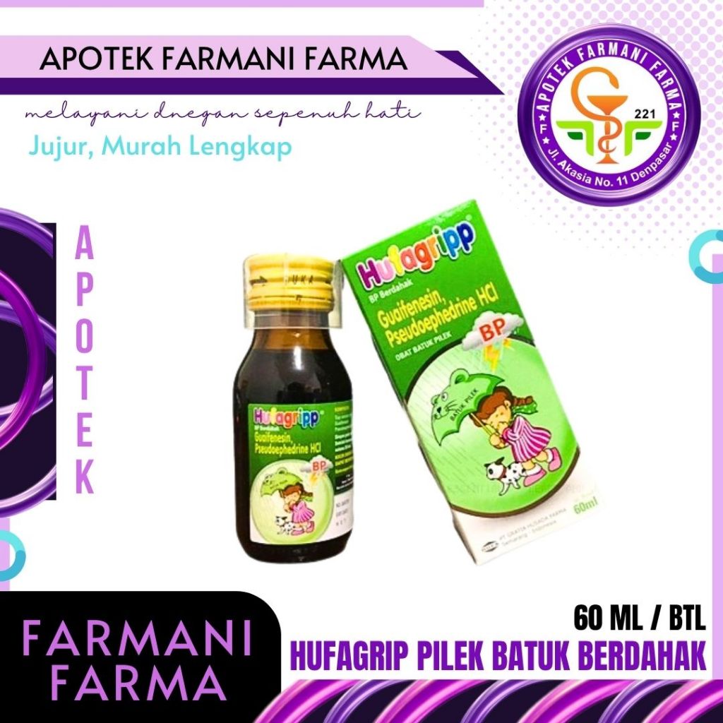 HUFAGRIP BATUK BERDAHAK DAN PILEK 60 ML/OBAT PILEK ANAK/OBAT BATUK BERDAHAK ANAK