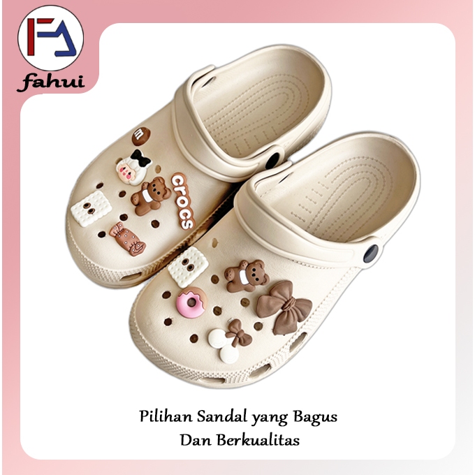 FaHui Sepatu Sandal Wanita Kekinian Sandal Lucu Wanita Sandal Wanita Branded Original Sepatu Karet W