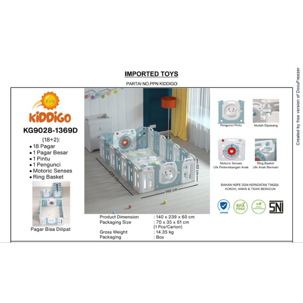 Playpen pagar bayi Pagar permainan plastik melipat Pagar anak tempat bermain bola varian beda ukuran