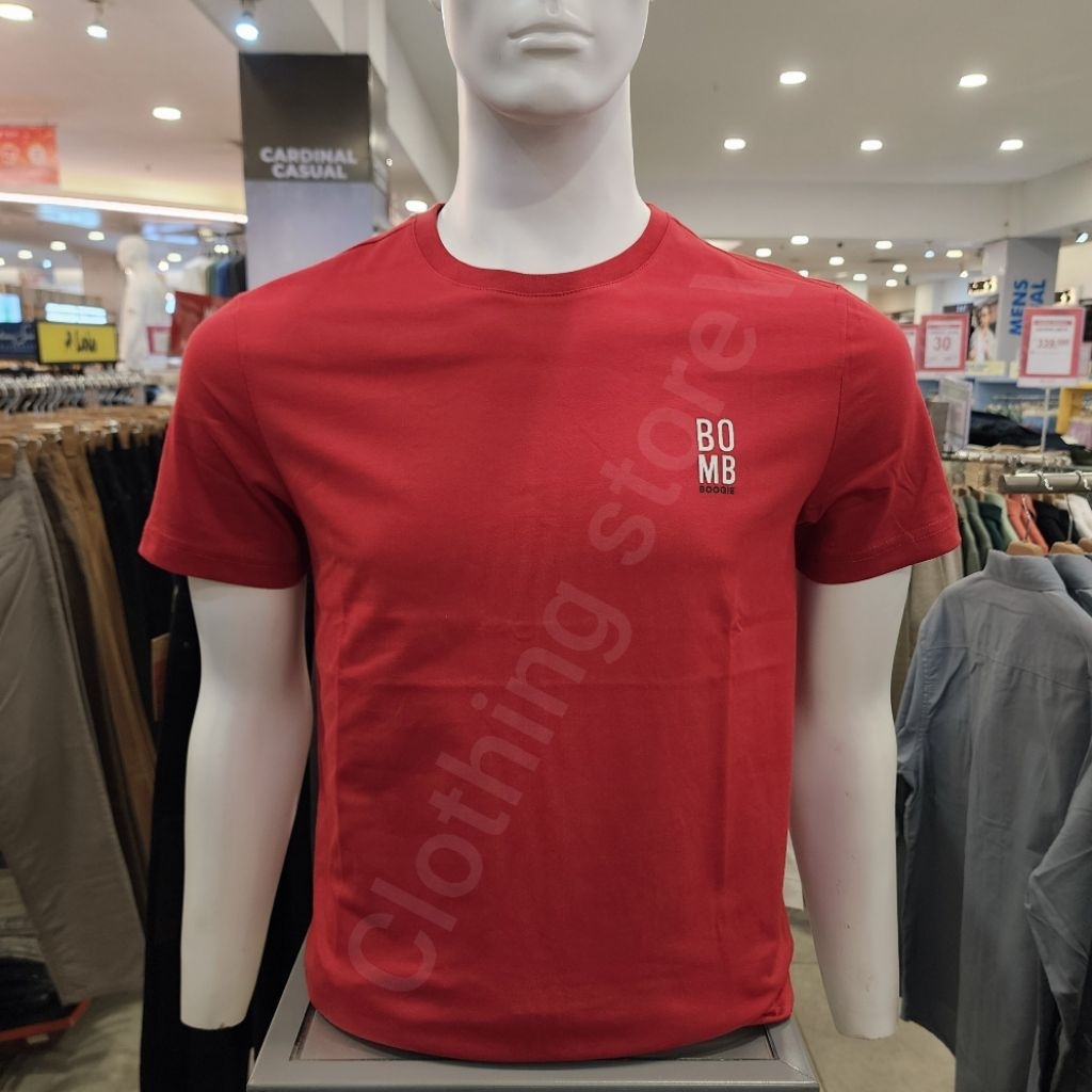 BOMBBOOGIE ORIGINAL kaos pria lengan pendek merah 12F27B4RD
