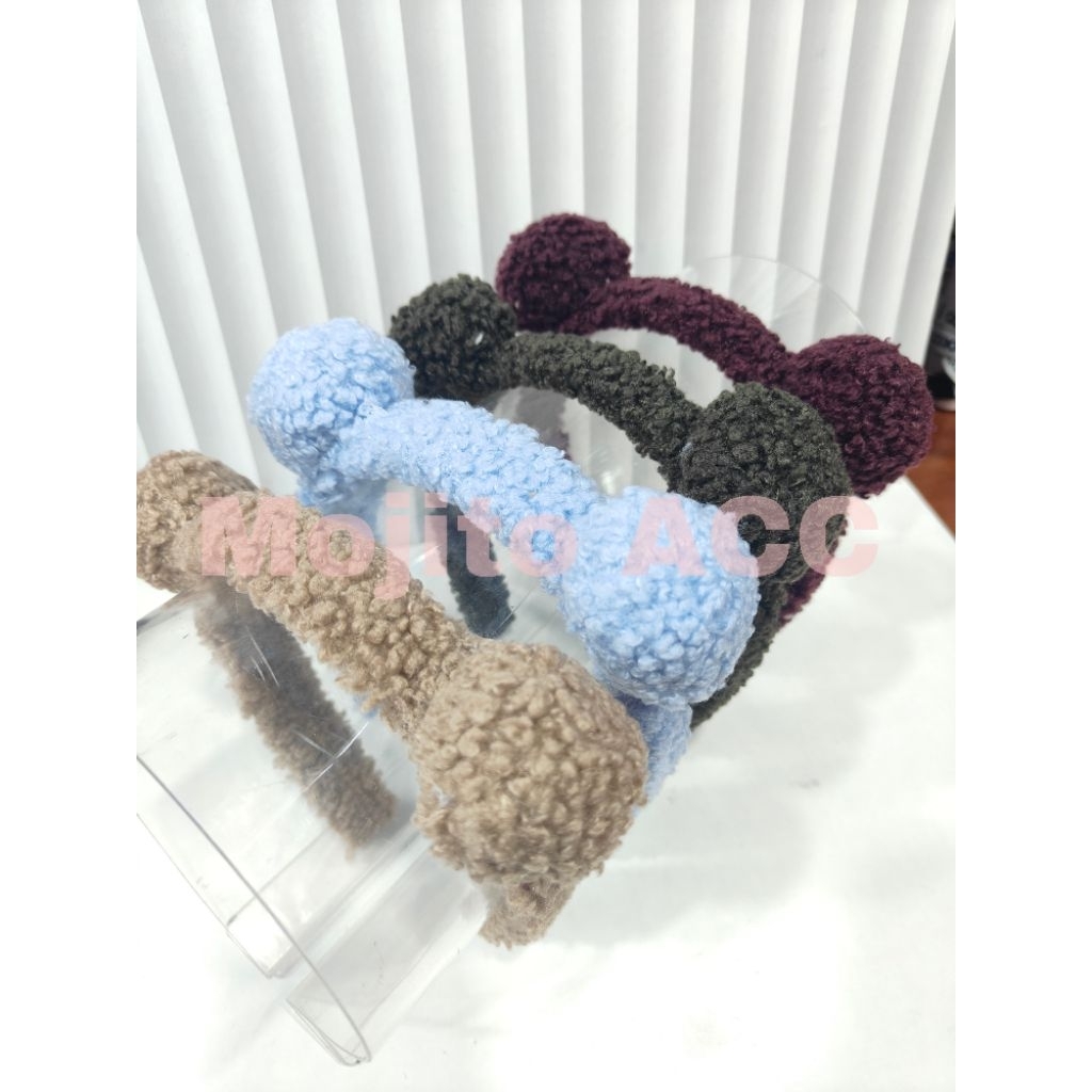 Bando Bulu Domba Pom Pom / Bando Bulu Domba / Bando Bulu / Bando Bulu Kuping / Bando Aksesoris Rambu