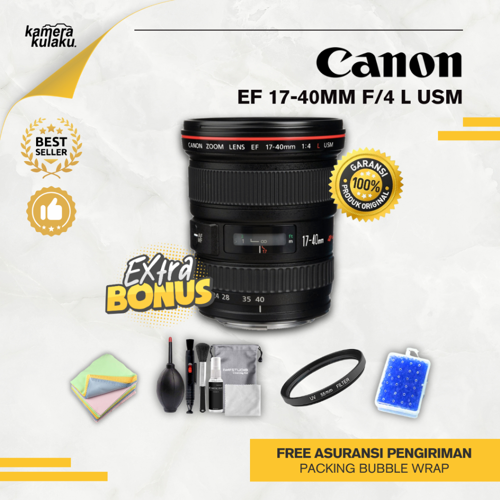 LENSA CANON 17-40MM F4 L USM MULUS LIKE NEW cocok untuk canon 5d, canon 6d, canon 1d, canon eos 7d, 