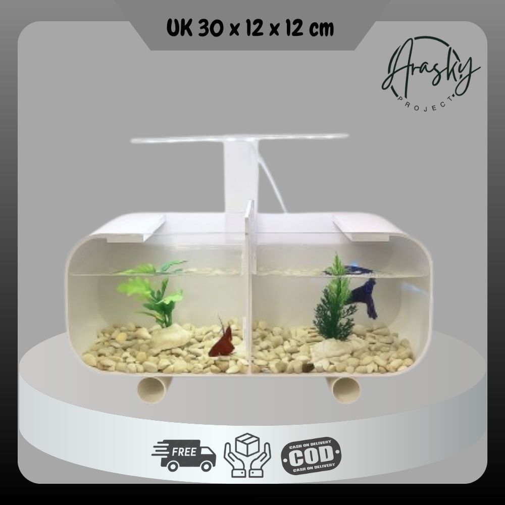 Aquarium akrilik mini fullset sekat