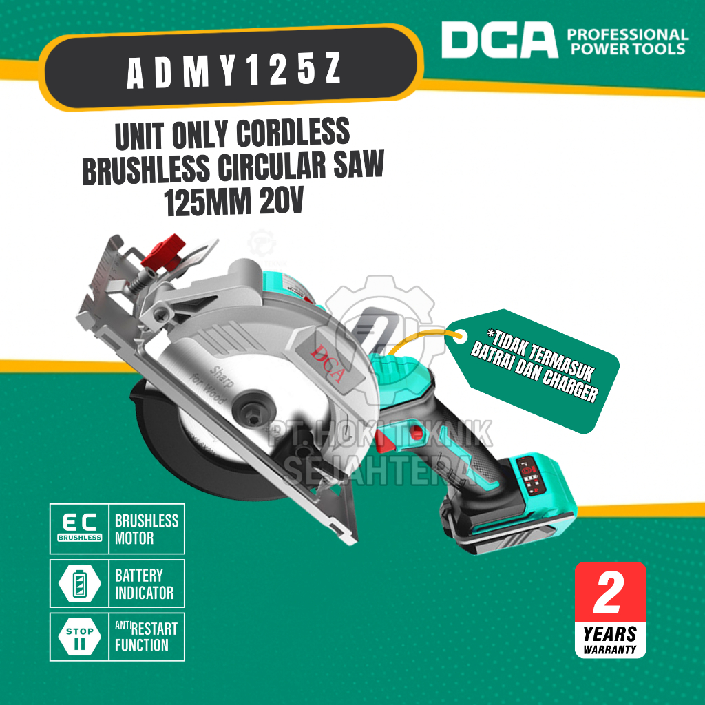 DCA ADMY125Z UNIT ONLY / BARE TOOLS CORDLESS BRUSHLESS CIRCULAR SAW 125MM 20V