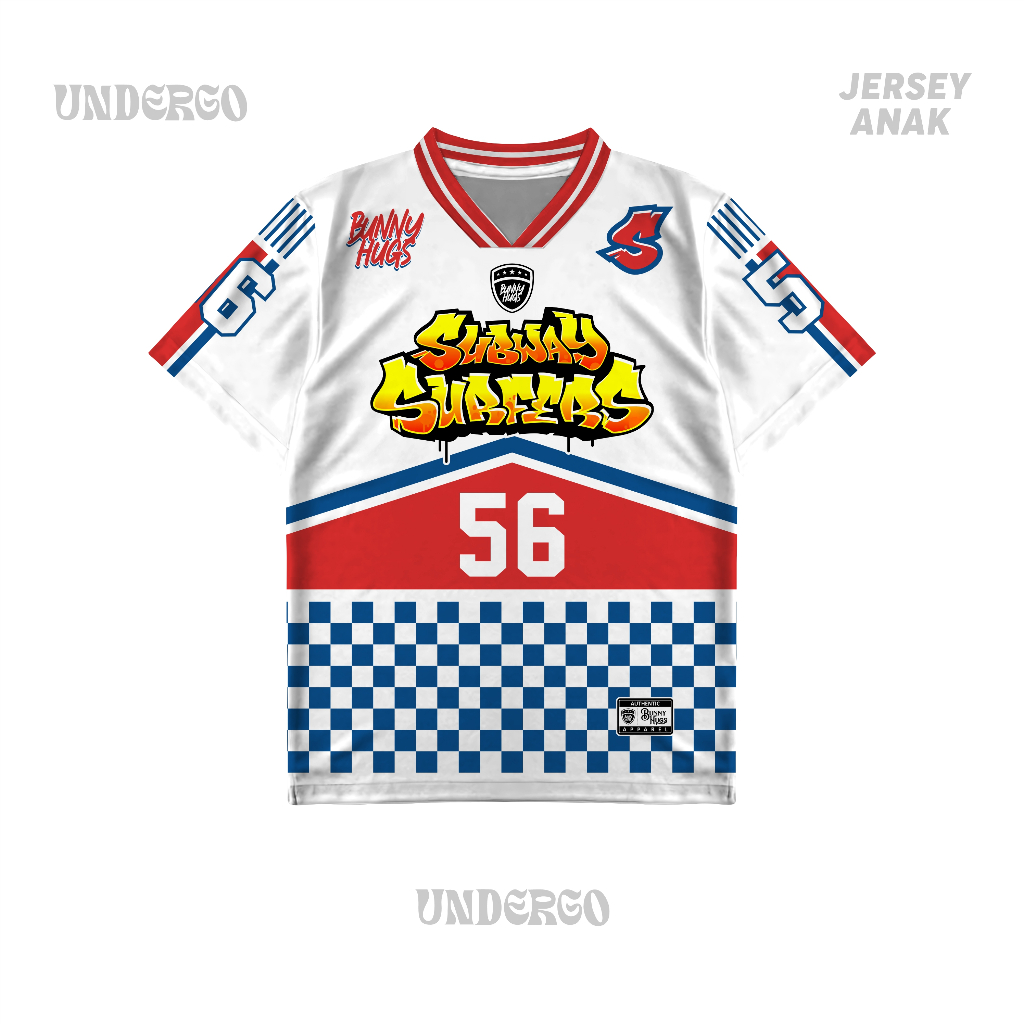 UNDERGO Jersey Anak Casual Full Printing Jersey Anak SubwaySurf Series Number 56