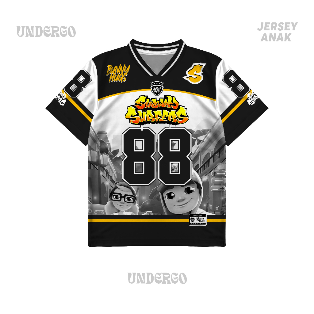 UNDERGO Jersey Anak Number 88 Jersey Anak Bahan Dryfit Brazil Full Printing Jersey SubwaySurf