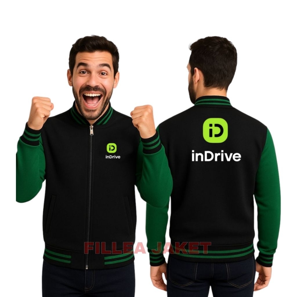Jacket Baseball varsity logo ojol indrive | jacket varsity ojek online indrive unisex