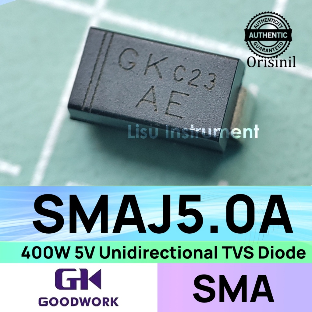SMAJ5.0A 400W 5V Unidirectional TVS Diode AE SMA DO-214AC GOODWORK