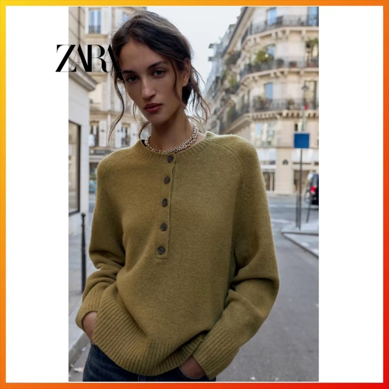 ZARA2025 Winter New Product Women's Wear Color Contrasting Edge Crepe Silk Shirt