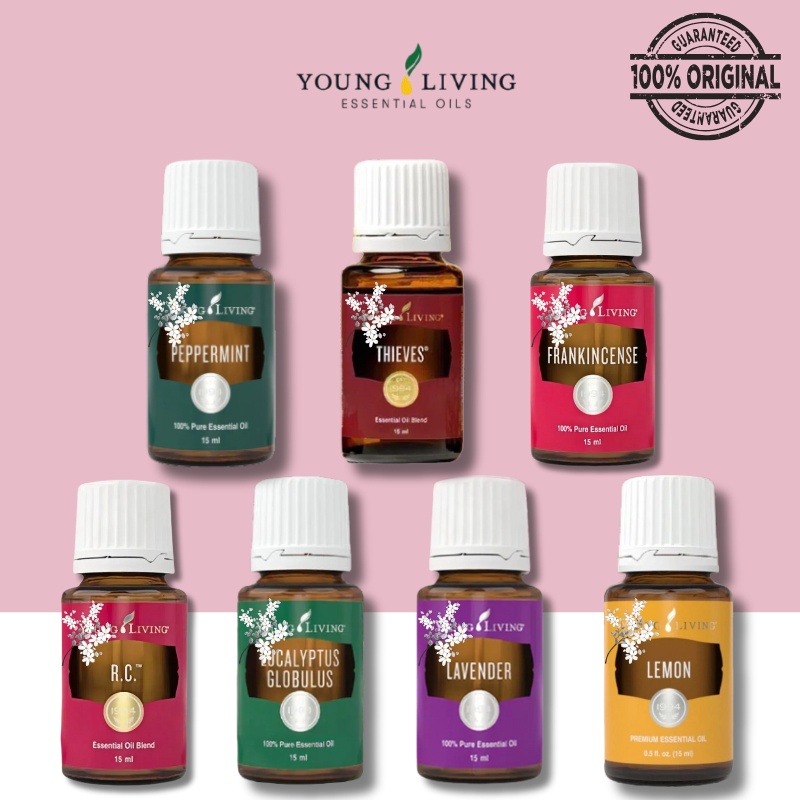 YL EO Natural Pure-Peppermint/Lavender/Lemon/EucalyptusEssential Oil 15ml - minyak esensial
