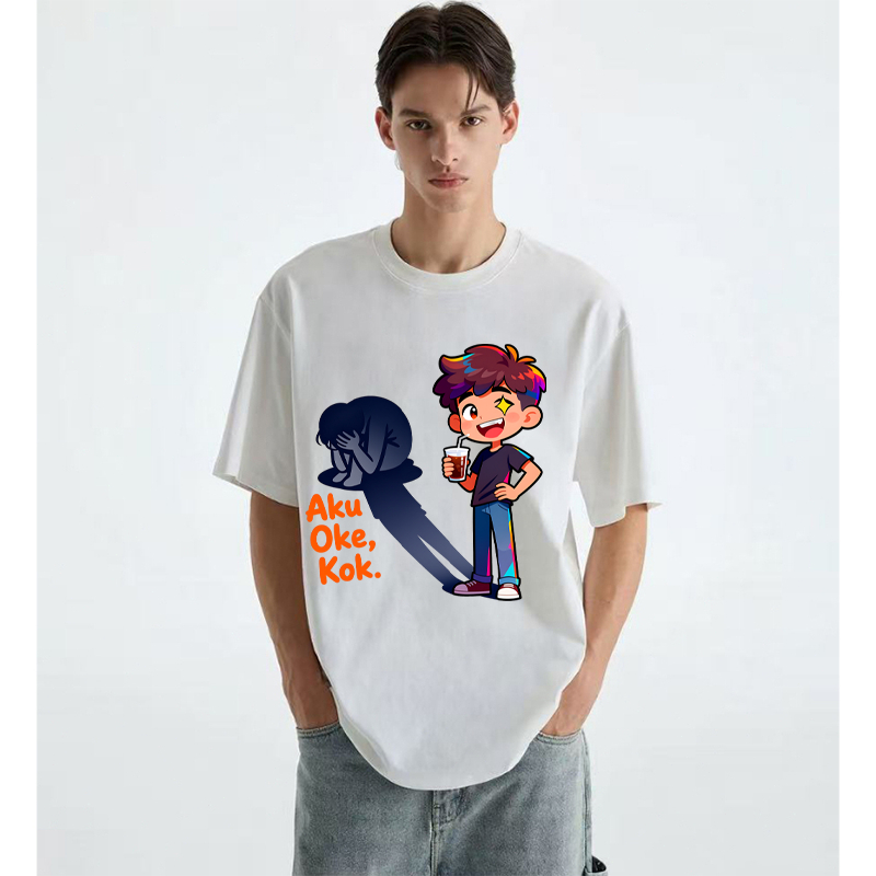 Kaos Pria Distro/AGLXY x Nindito Culture Tee White 100% Cotton/Pakaian Berkualitas