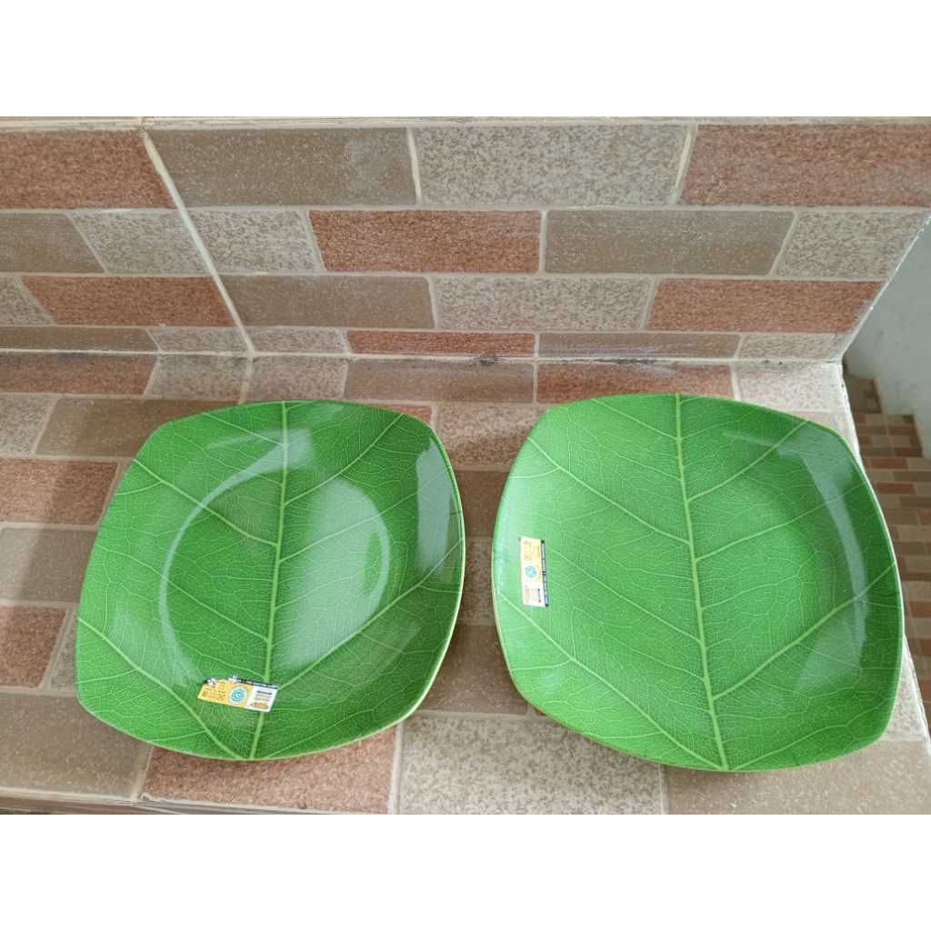 ( 1 pcs )piring 8 inc motif daun merek golden dragon asli melamin