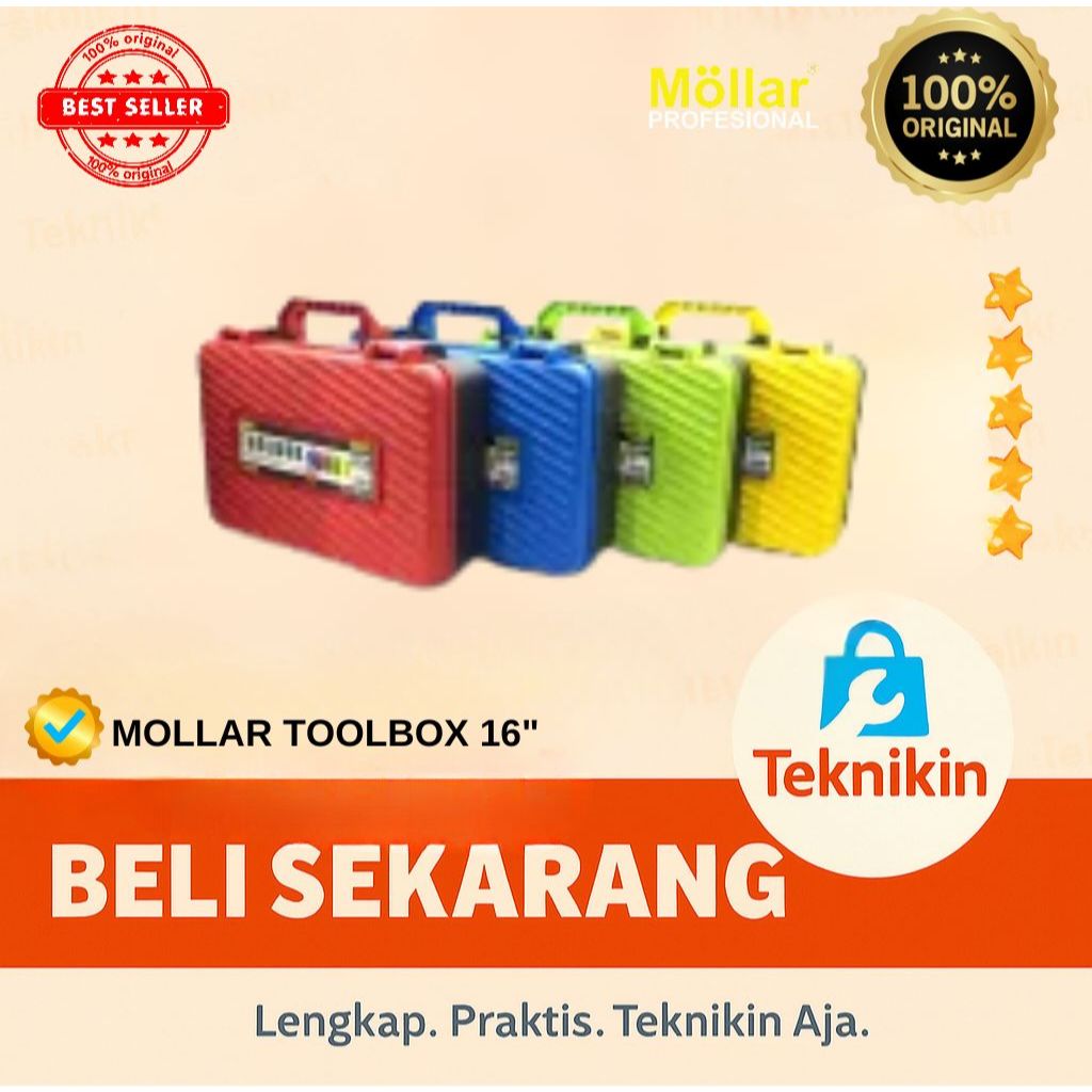 Tool Box 16 Inchi Model Koper MOLLAR / Kotak Perkakas Unit Cordles Power Tools Bor Gerinda