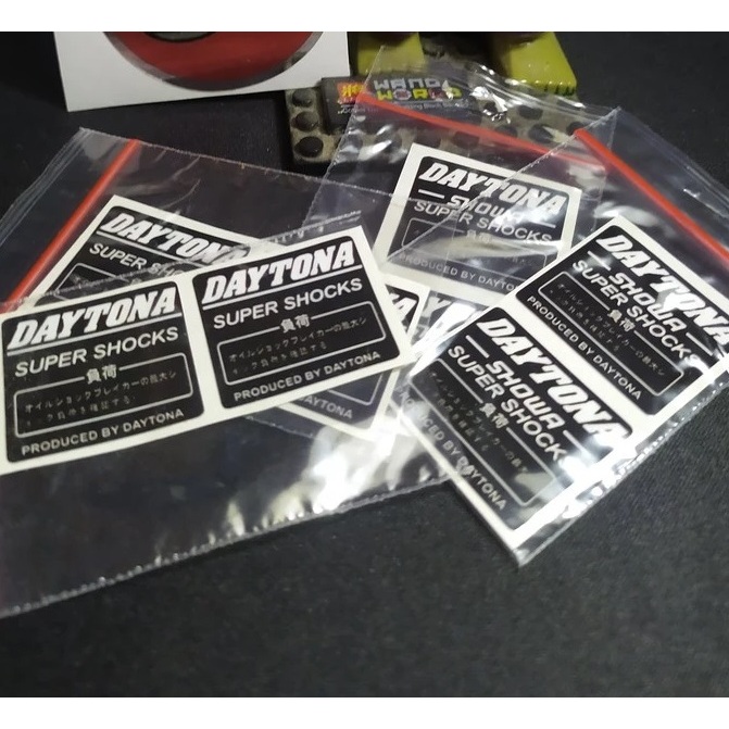 Sticker Shock Depan Belakang Daytona Showa Super Shock Shockbreaker Stiker Printcut Premium