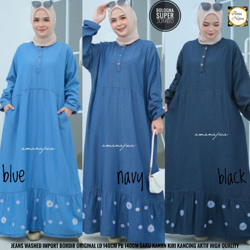 JUMBO LD 140 cm  BOLOGNA GAMIS BAJU  WANITA BY AMANAJWA