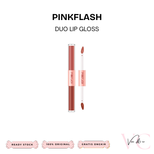 PINKFLASH Duo Lip Gloss Lipstik Ombre Double Sense 2 In 1 Dual Ended Lipstik Ombrelips PF-L13 - #M01