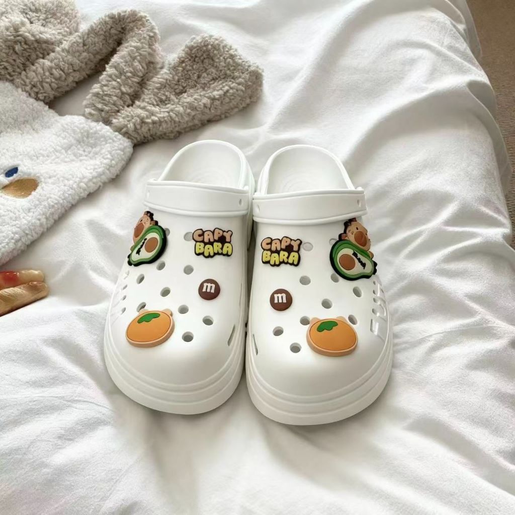 Sendal Wanita Pria Kasual Anti Slip, Sendal Rumah Karet Tebal Nyaman, Sendal Fashionable dengan Desa