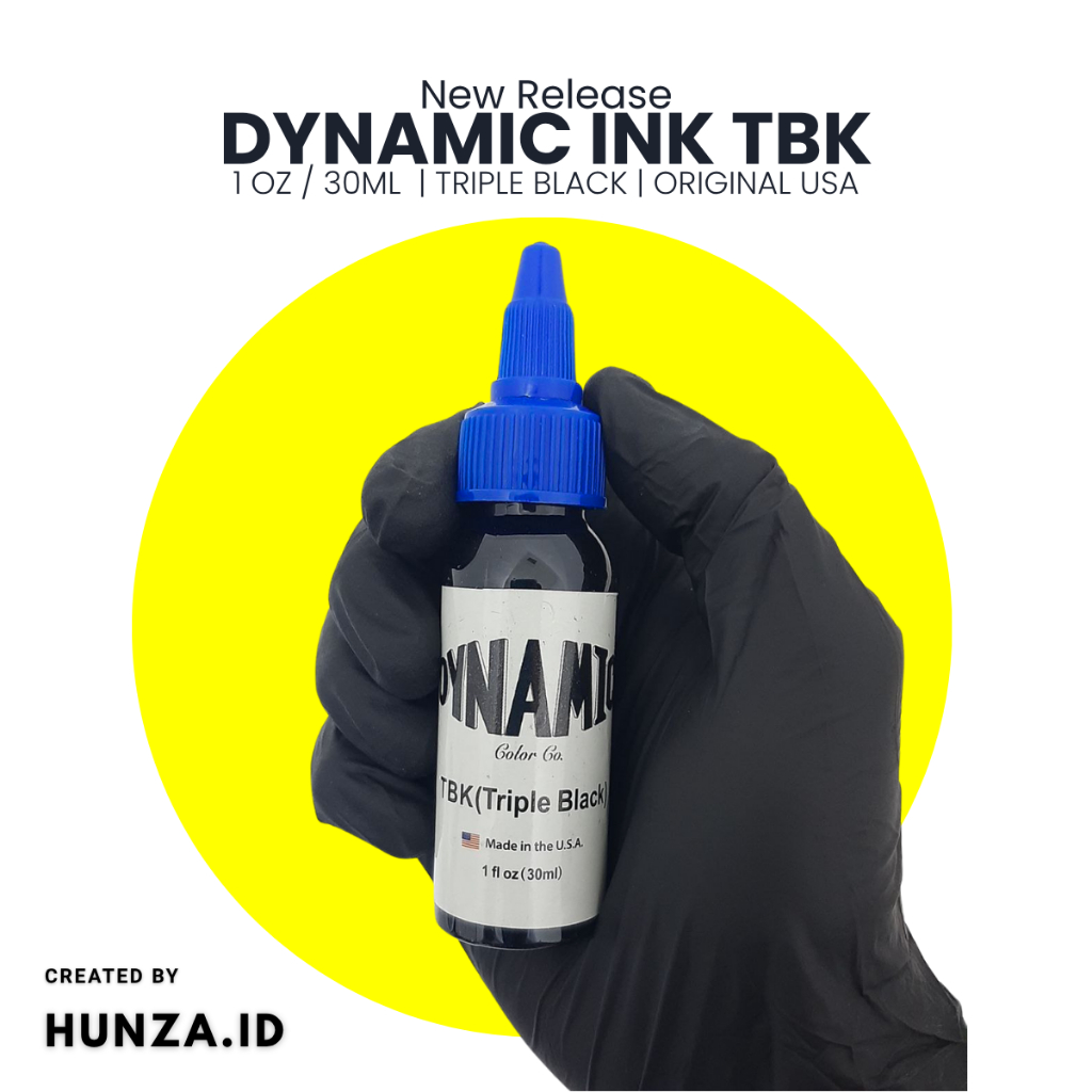 Dynamic Triple Black TBK 1oz Tattoo Ink 30ml | Tinta Tattoo Hitam Super Pekat | Original USA Premium