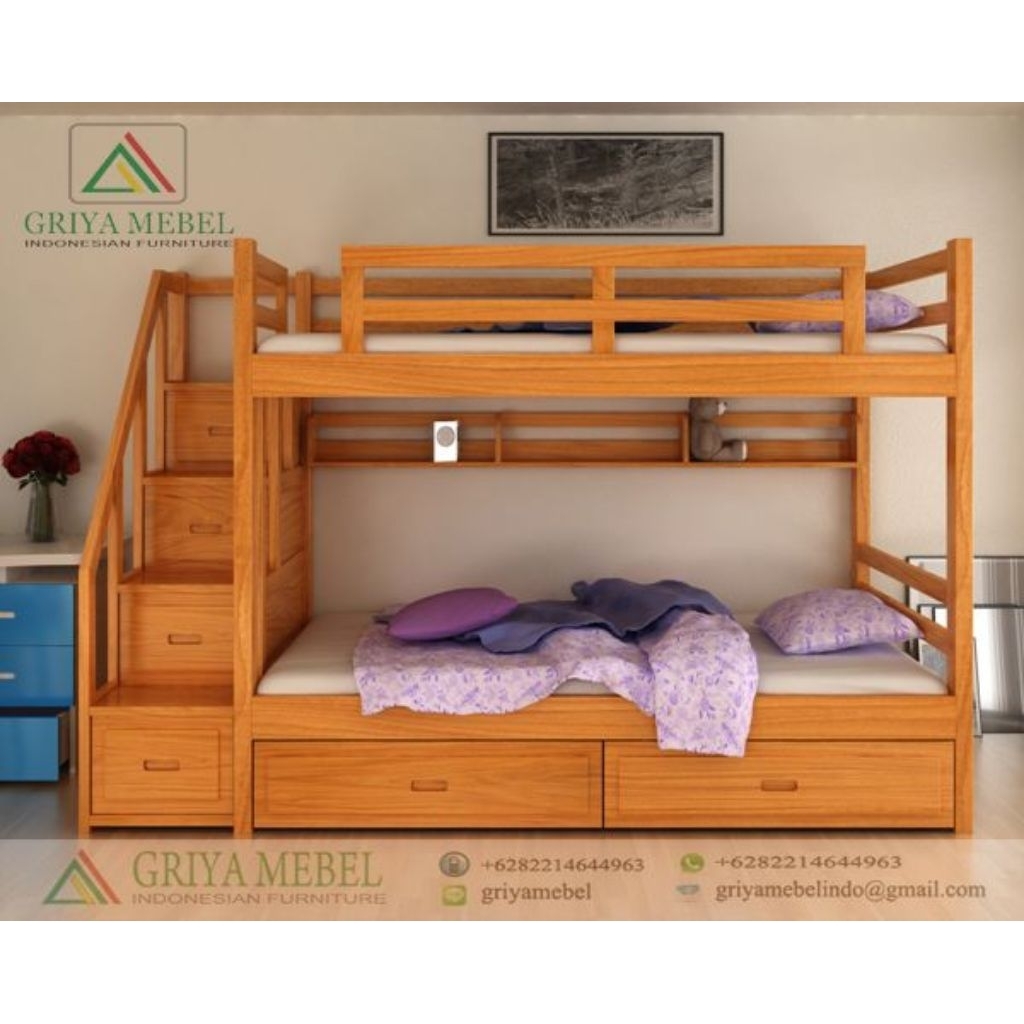 RANJANG TINGKAT TANGGA LACI KAYU JATI  ASLI