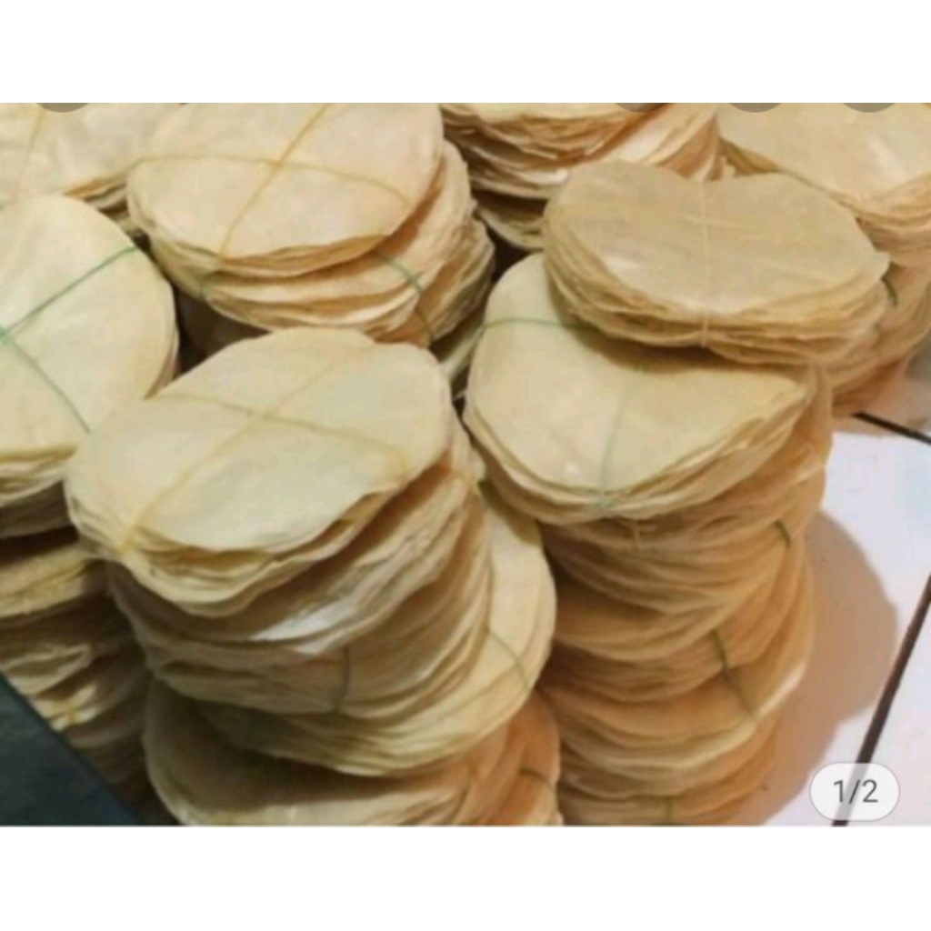 opak singkong besar mentah  lebar diameter 20 cm isi 12 lembar