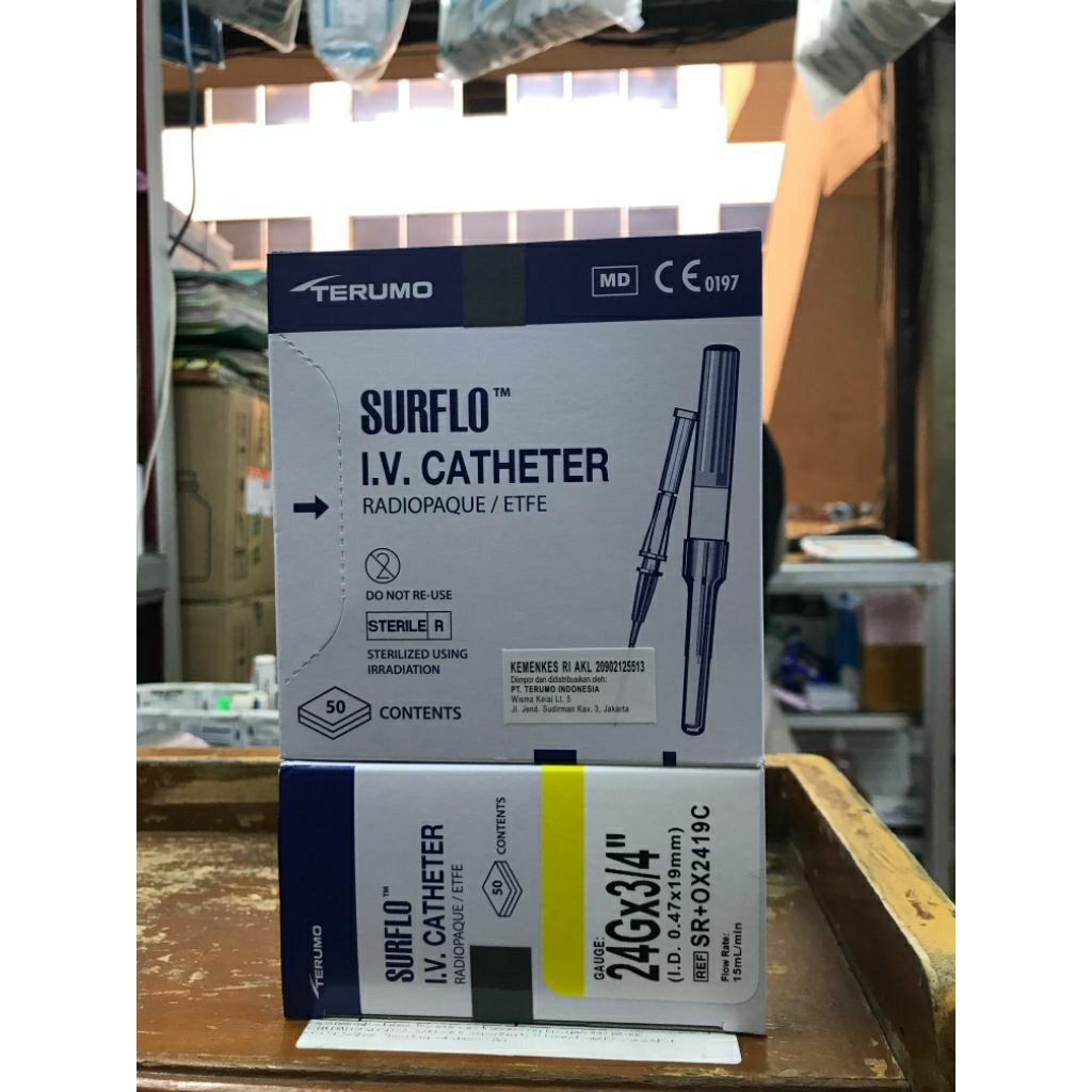 surflo i.v catheter terumo 20g/ 22g/ 24g perbox isi 50pcs