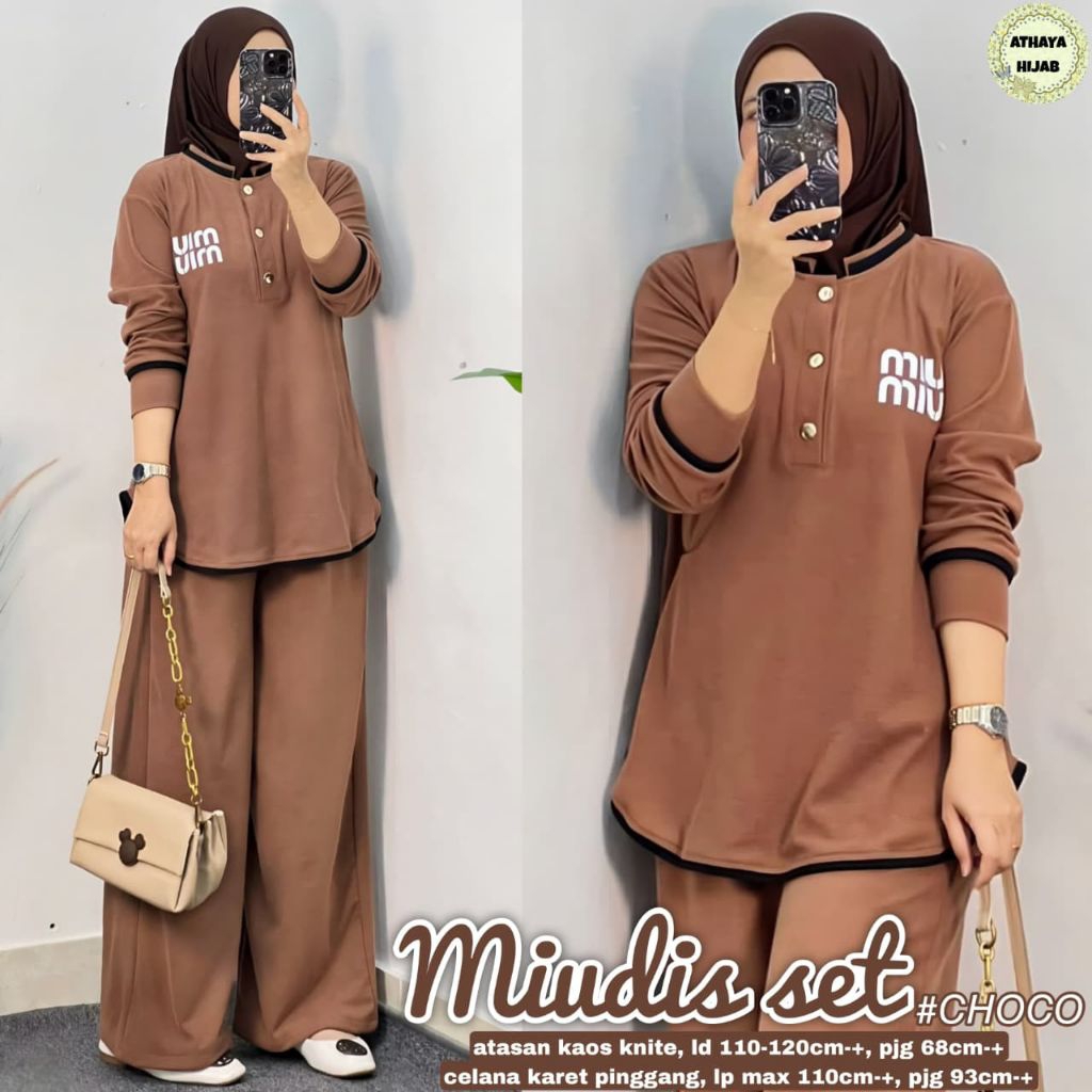 Baju Setelan Wanita Premium Miudis Set By Athaya Hijab