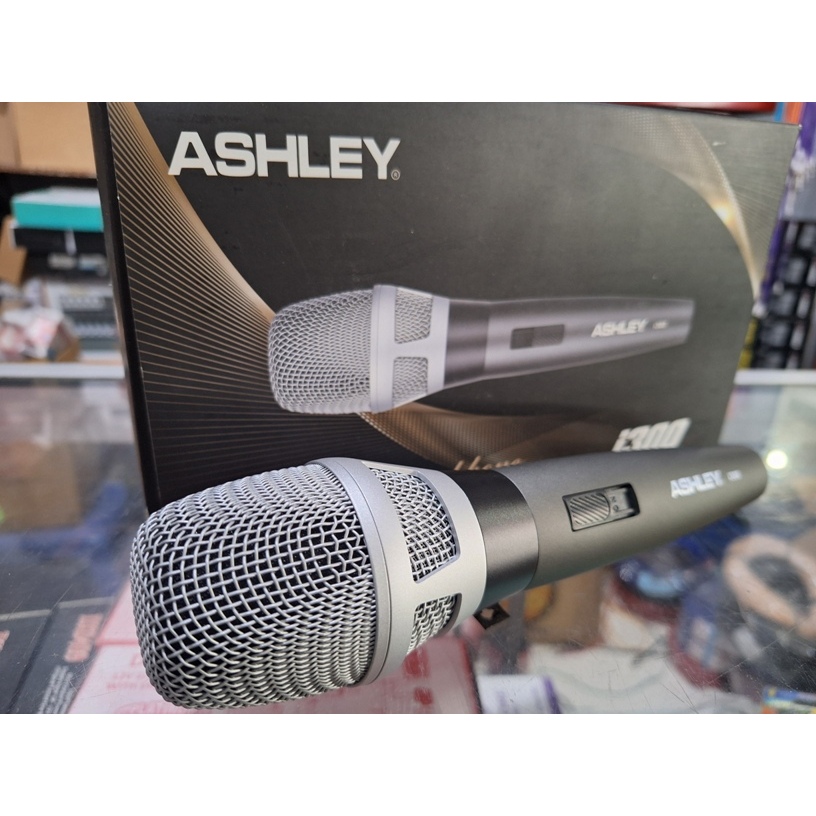 Microphone MIC Cable DYNAMIC KARAOKE PROFESIONAL mic ASHLEY I300 BLACK ORIGINAL