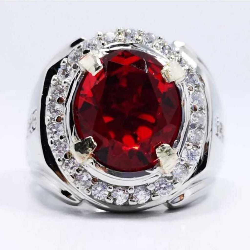 BATU MERAH SIAM CHATAM RING PERAK BANGKOK 926 SIAP PAKAI