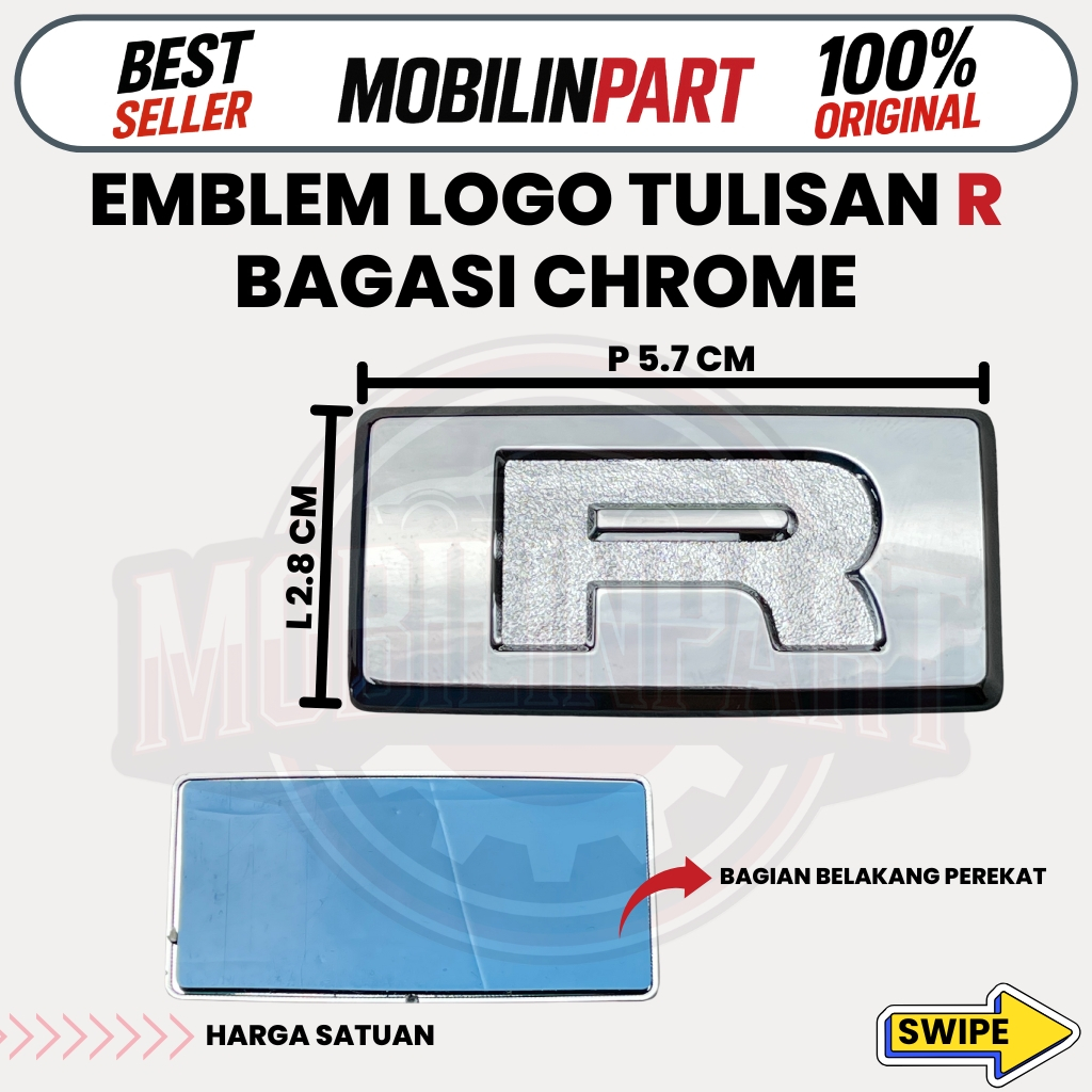 Emblem Logo Mobil Tulisan R Untuk Daihatsu Xenia Ayla Sigra Rocky Terios Universal Original