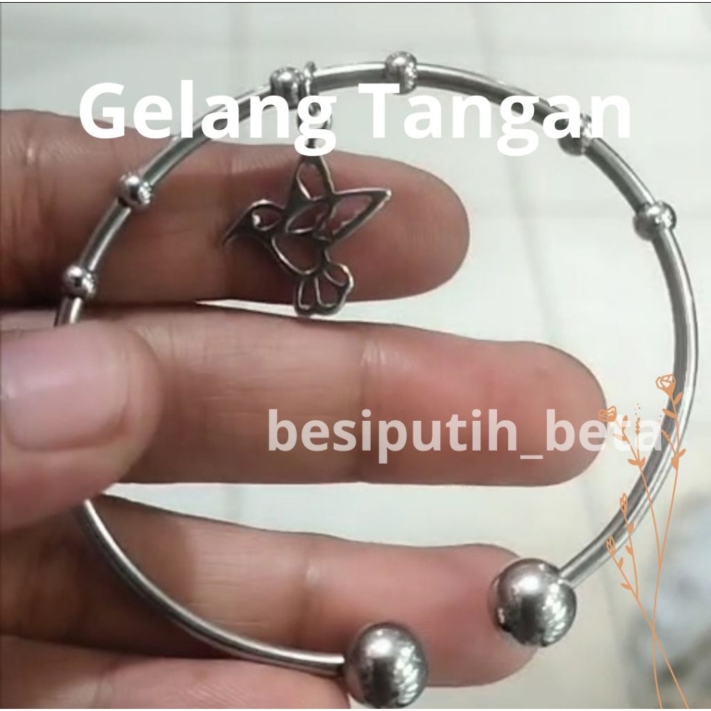 gelang besi putih ambon / gelang besi putih asli