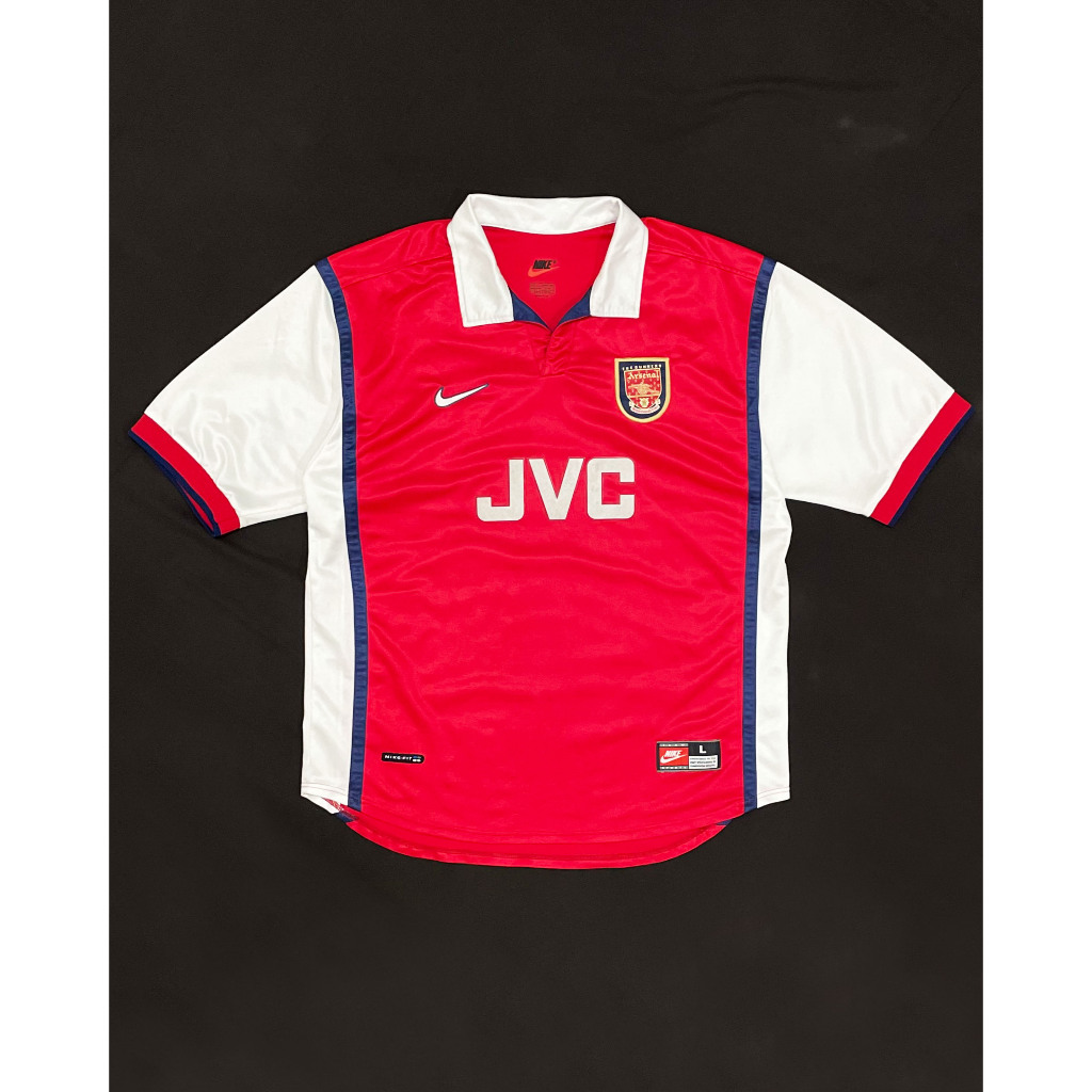 Original Nike Arsenal FC Home Kit 1998 1999 Jersey Bola Vintage