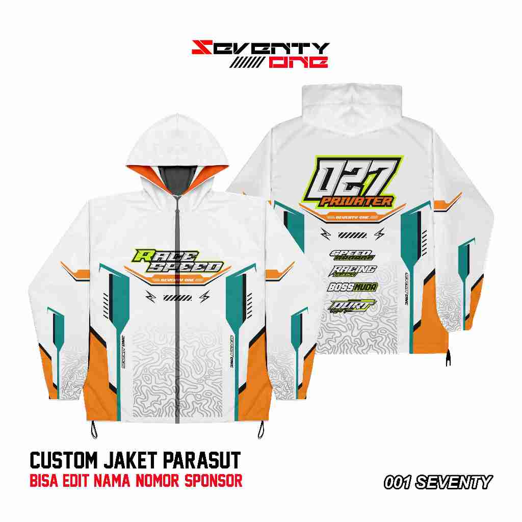 JAKET PARASUT RACING CUSTOM NAMA SPONSOR DESAIN BEBAS REQUEST