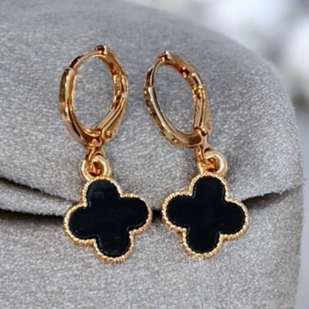 Anting Bunga Semanggi Clover Emas Replika Xuping - Anting Wanita Aksesoris Fashion