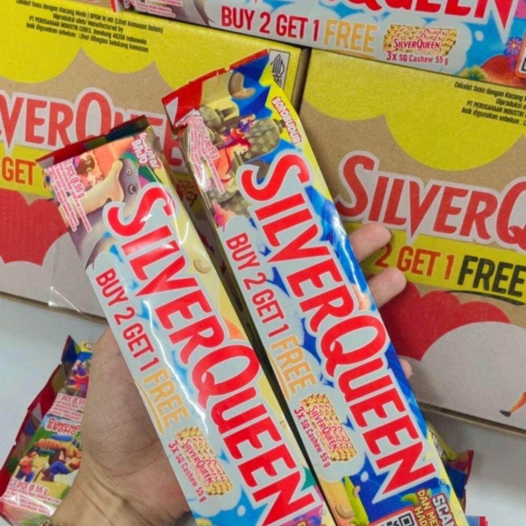 SilverQueen Milk Chocolate Cashew Buy 2 Get 1 55gr - Valentine 2 x 55gr - Silverqueen Chocolate Almo