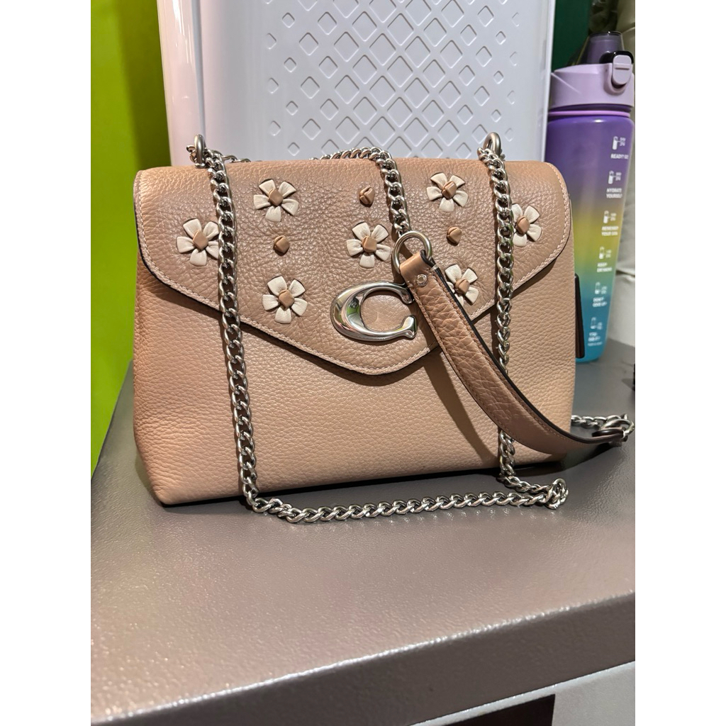 PL ORI coach tammie shoulder bag taupe multi