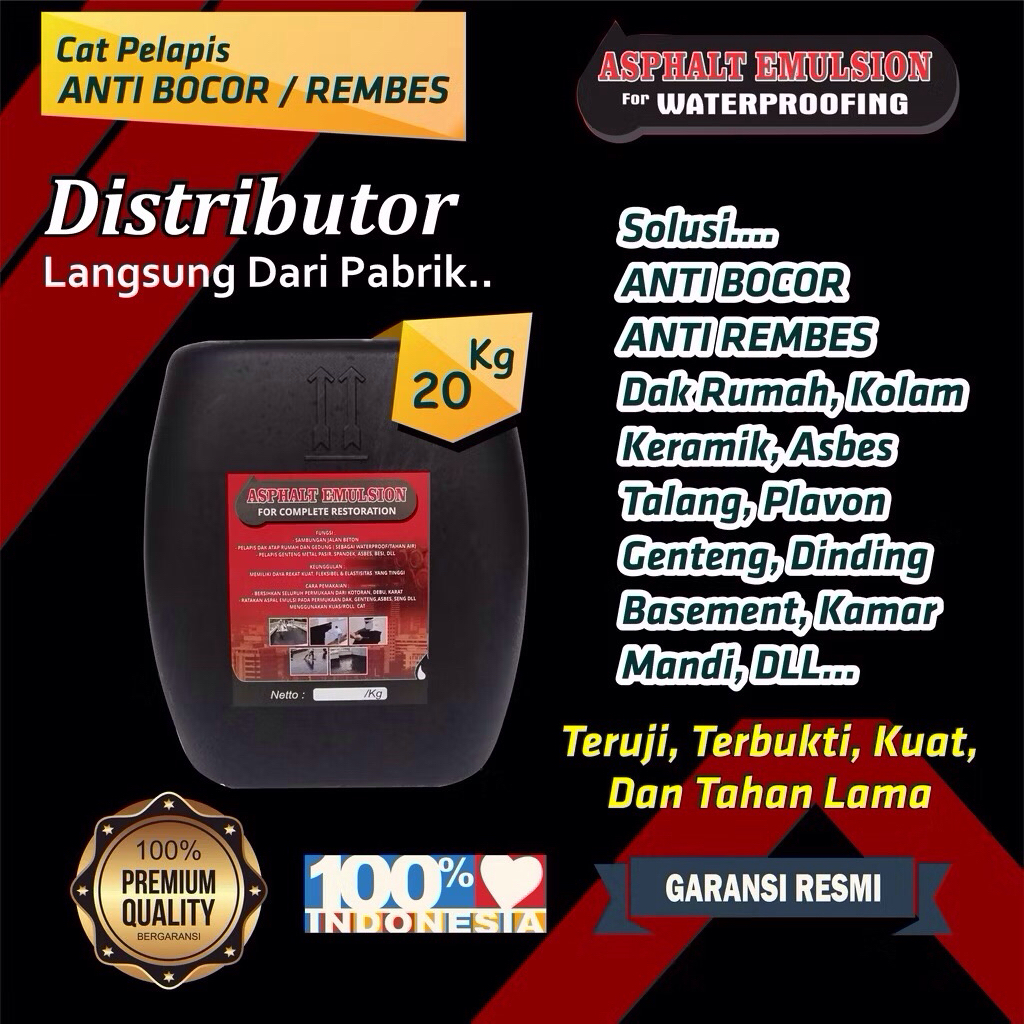 Aspal Cair 20kg - aspal emulsion for waterproofing