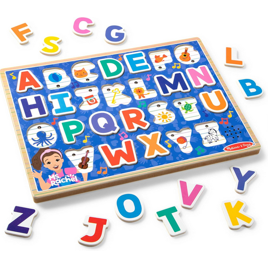 MELISSA & DOUG WOODEN PHONICS ALPHABET SOUND PUZZLE WITH LIGHT