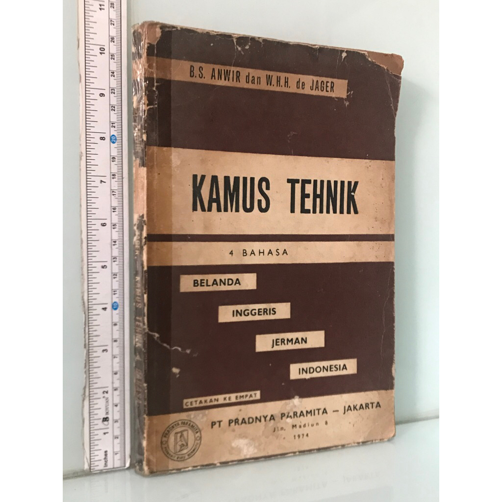 Koleksi Antik 1974 KAMUS TEHNIK 4 BAHASA / BELANDA / INGGERIS / JERMAN / INDONESIA