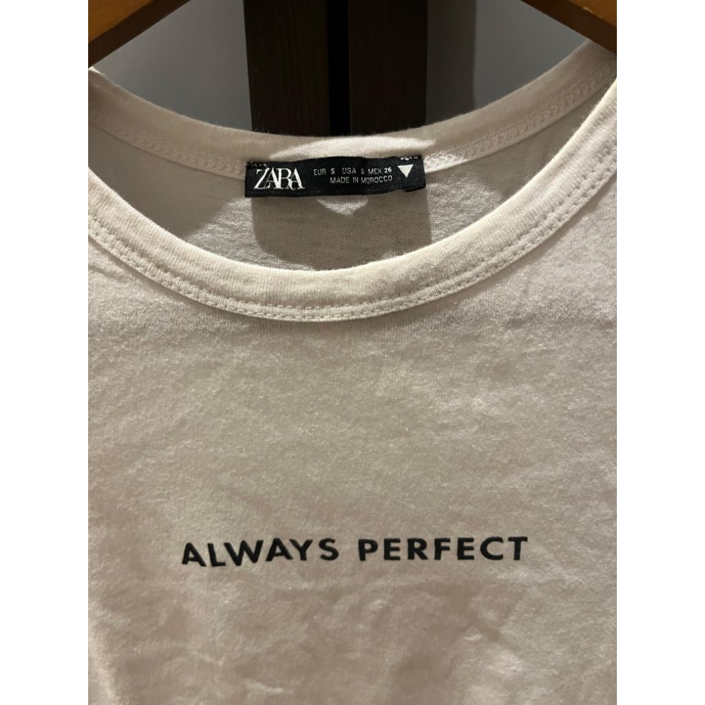 [Preloved] Kaos Wanita Merk Zara Ori Size S Warna Putih