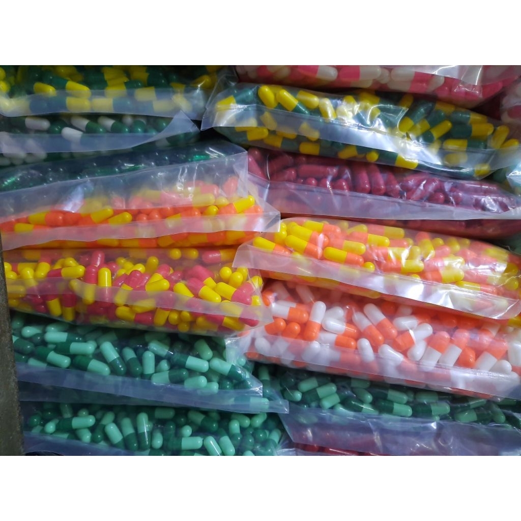 Cangkang kapsul kosong macam2 warna no 00/1.000mg.1.000pcs