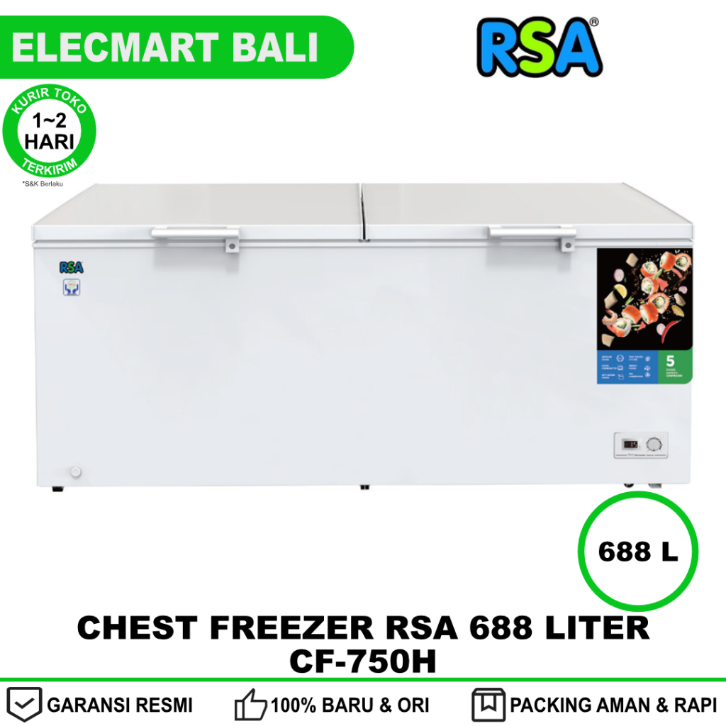 Chest Freezer RSA 700 Liter / 688 Liter Digital Thermometer CF-750H