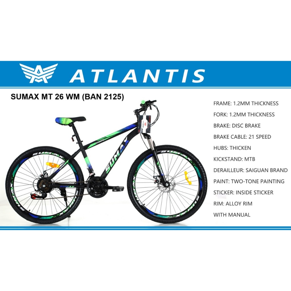 Sepeda Gunung MTB Sumax 24&26 Inch wm 21 Speed By Atlantis/Sepeda anak MTB 20 inch ATLANTIS SUMAX 3 